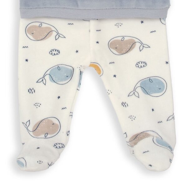 Pijama bebé dos piezas tundosado Azul  - BALLENITA - Imagen 3