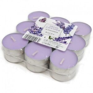 18 Velas de Té Aromáticas Lavanda 38x12 mm.