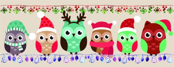 Taza Navidad Búhos