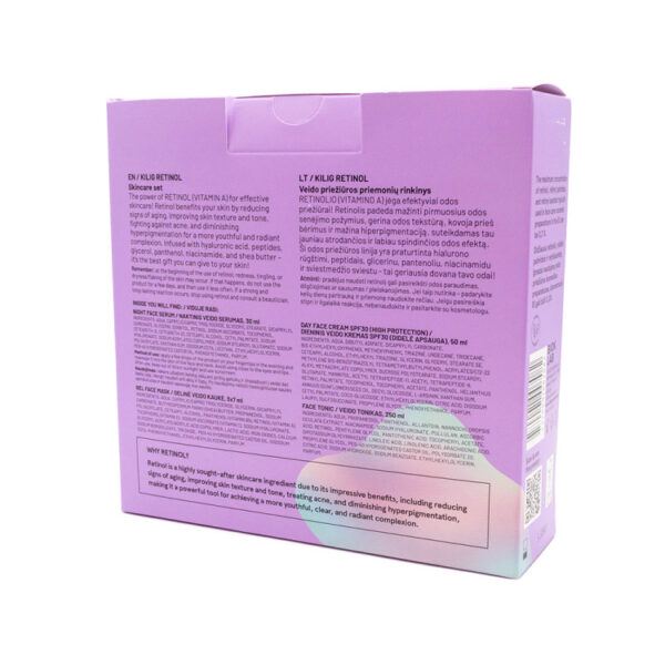 KILIG-Pack Cuidado facial Retinol (Sérum, Crema, Mascarilla y Tónico) - Imagen 4