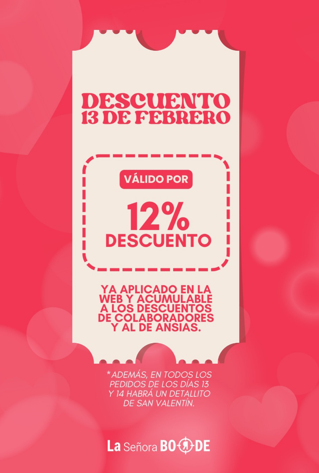 descuento san valentin 13 14 febrero